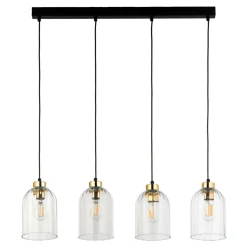 TK Tomasz Krywult Lampy Wiszące^Lampa wisząca listwa 4 klosze transparent SATIPO 4