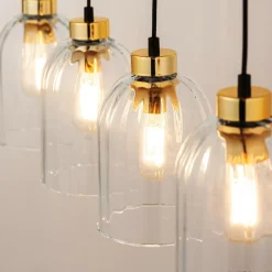 TK Tomasz Krywult Lampy Wiszące^Lampa wisząca listwa 4 klosze transparent SATIPO 4