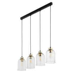TK Tomasz Krywult Lampy Wiszące^Lampa wisząca listwa 4 klosze transparent SATIPO 4