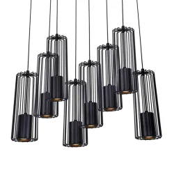 inny Lampy Wiszące^Lampa wisząca listwa czarna FALCON 8
