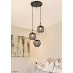 Lampy Wiszące^Lampa wisząca loft czarna BELIN 3