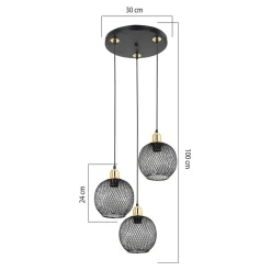 Lampy Wiszące^Lampa wisząca loft czarna BELIN 3