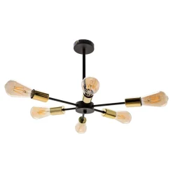 Hot Zumaline Lampa wisząca loftowa czarno-złota MANDI