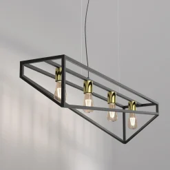 Luminex Lampy Wiszące^Lampa wisząca loftowa czarno-złota GOTE IV
