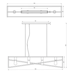 Luminex Lampy Wiszące^Lampa wisząca loftowa czarno-złota GOTE IV