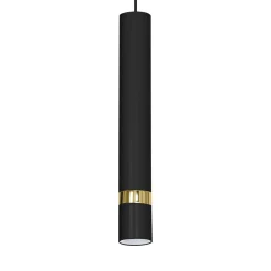 Luminex Lampy Wiszące^Lampa wisząca loftowa tuba czarno-złota RENO III
