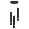 Discount Luminex Lampa wisząca loftowa tuba czarno-złota RENO III