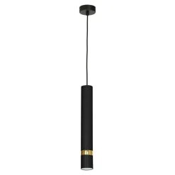 New Luminex Lampa wisząca loftowa tuba czarno-złota RENO