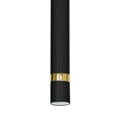 New Luminex Lampa wisząca loftowa tuba czarno-złota RENO