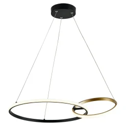Zumaline Lampy Wiszące^Lampa wisząca pierścieniowa LED RANDO czarno-złota