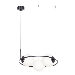 inny Lampy Wiszące^Lampa wisząca pierścieniowa 3 klosze kule czarna PARVA