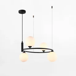 inny Lampa wisząca pierścieniowa 4 kule czarna AMILY