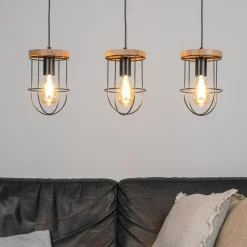 Best Spot - Light Lampa wisząca rustykalna drewno dębowe RENO III