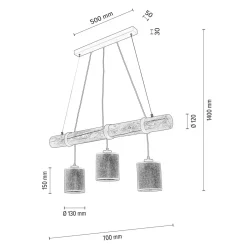 Spot - Light Lampy Wiszące^Lampa wisząca rustykalna sosna TRABO JUTE 3