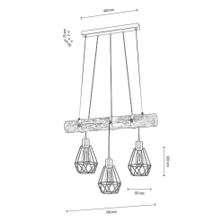 Spot - Light Lampy Wiszące^Lampa wisząca rustykalna sosna FORTADA 3