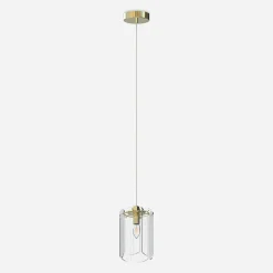 Discount Zumaline Lampa wisząca transparentne szkło złota NIRA φ16 cm