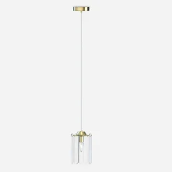 Discount Zumaline Lampa wisząca transparentne szkło złota NIRA φ16 cm