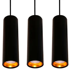 Lampy Wiszące^Lampa wisząca tuba czarno-złota LATI III