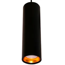 Lampy Wiszące^Lampa wisząca tuba czarno-złota LATI I