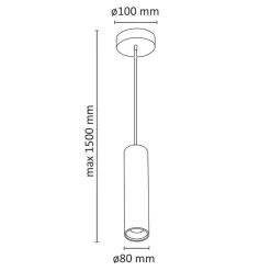 Lampy Wiszące^Lampa wisząca tuba czarno-złota LATI I