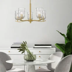 Discount Zumaline Lampa wisząca żyrandol złota TAZZA