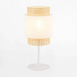 Sale TK Tomasz Krywult Lampka nocna rattanowa biała BOHO