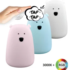 Best Lampka nocna silikonowa niebieska LED RGB MIŚ