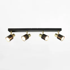 Hot LED-POL Listwa 4 reflektory czarno-złota ORO NARVA