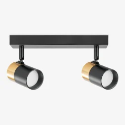 Outlet Zumaline Listwa podwieszana 2 reflektory spot czarno-złota FORI