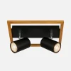 Outlet inny Listwa podwieszana 2 reflektory ramka jasne drewno czarna FREY