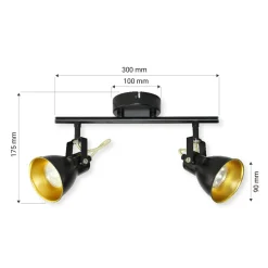 New LED-POL Listwa 2-punktowa czarno-złota ORO FALCO