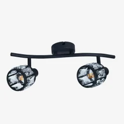 Krislamp Wszystkie Lampy Sufitowe^Listwa sufitowa 2 klosze czarna MALTA