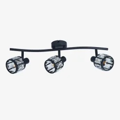 Hot Krislamp Listwa sufitowa 3 klosze czarna MALTA