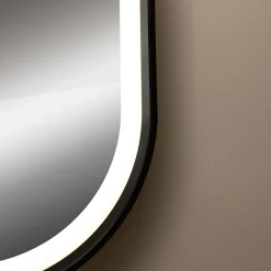 inny Lustra Dekoracyjne|Lustra Łazienkowe^Lustro łazienkowe z oświetleniem LED czarne 50x70 cm