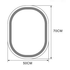inny Lustra Dekoracyjne|Lustra Łazienkowe^Lustro łazienkowe z oświetleniem LED czarne 50x70 cm