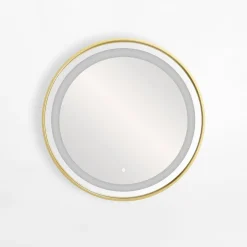 Online inny Lustro łazienkowe z oświetleniem LED złote 60 cm