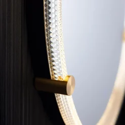Outlet inny Lustro łazienkowe z oświetleniem LED czarne 60 cm
