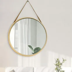 Outlet inny Lustro okrągłe brązowe 59 cm