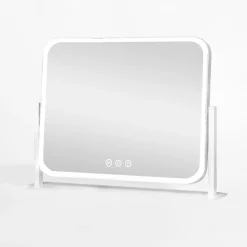 Discount inny Lustro prostokątne z ramką LED białe 44x7x36 cm