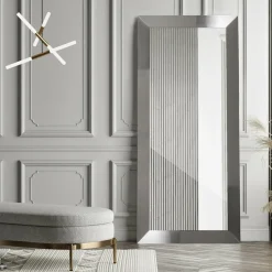 Lustra Dekoracyjne|Lustra^Lustro w srebrnej ramie MILANO 60x170 cm
