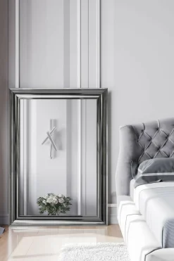 Outlet Lustro w srebrnej ramie VERONA 78x108 cm