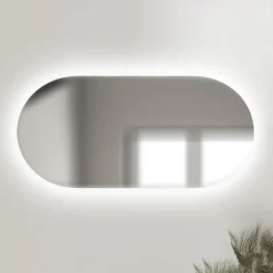 inny Lustra Dekoracyjne|Lustra Łazienkowe^Lustro z oświetleniem LED owalne MILA 100x40 cm
