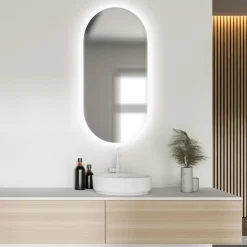 inny Lustra Dekoracyjne|Lustra Łazienkowe^Lustro z oświetleniem LED owalne MILA 100x40 cm