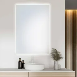 inny Lustra Dekoracyjne|Lustra Łazienkowe^Lustro z oświetleniem LED prostokątne MILA 60x80 cm