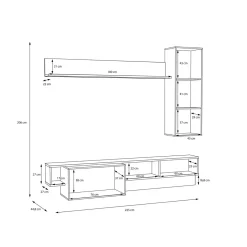 FORTE Meblościanki^Meblościanka 225 cm ARGYMIR