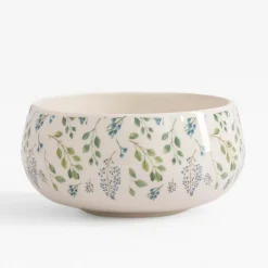 Clearance inny Miska porcelanowa w zielono-niebieskie kwiaty 660 ml