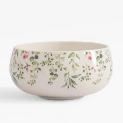 Clearance inny Miska porcelanowa w zielono-różowe kwiaty 660 ml