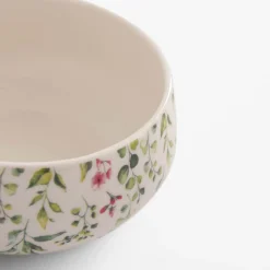 Clearance inny Miska porcelanowa w zielono-różowe kwiaty 660 ml