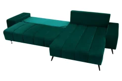 Fresh Narożniki^Narożnik butelkowa zieleń VELVET NEW prawy