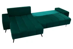 Sale Fresh Narożnik butelkowa zieleń VELVET NEW lewy